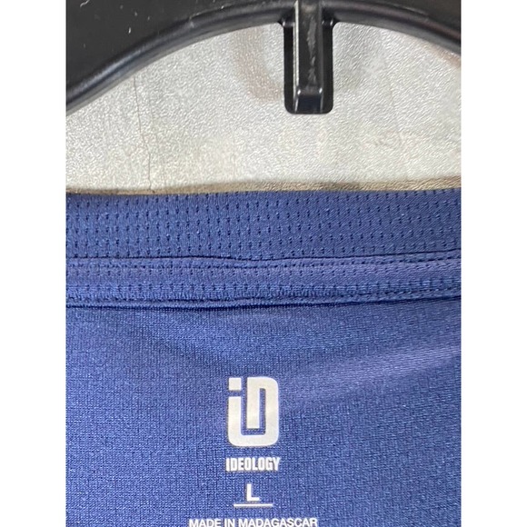 ID Ideology Men's Indigo Sea Crewneck Taped Graphic Training T-Shirt SZ L - Picture 10 of 13
